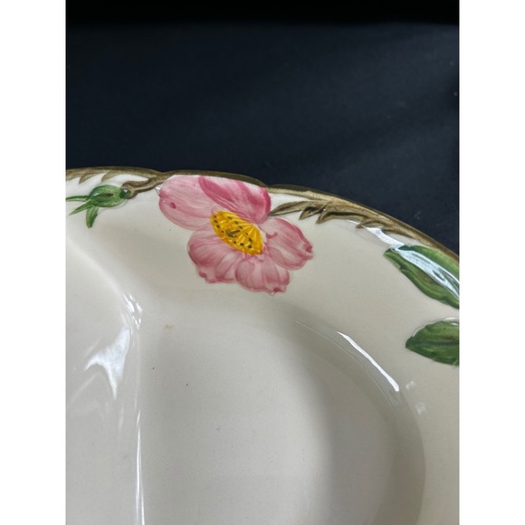 Franciscan Desert Rose Divided Vegetable Serving Dish Oval Pink Floral Vtg 50's - Picture 3 of 7